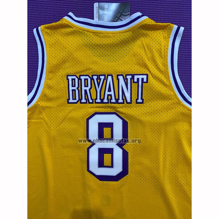 Camiseta Los Angeles Lakers Kobe Bryant NO 8 Mitchell & Ness 1996-97 Amarillo